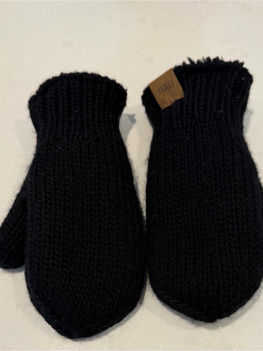 Mini mioche 12-48m Kids Black Knit Mittens